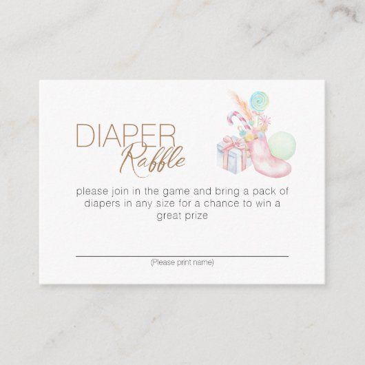 Pastel Winter Wonderland Babydusche Windelwanne Begleitkarte (Vorderseite)