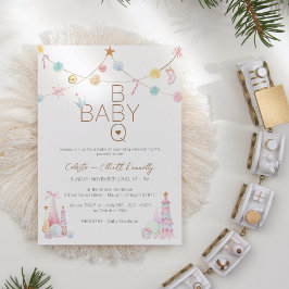 Pastel Winter Wonderland GRILLEN Baby Shower Einladung