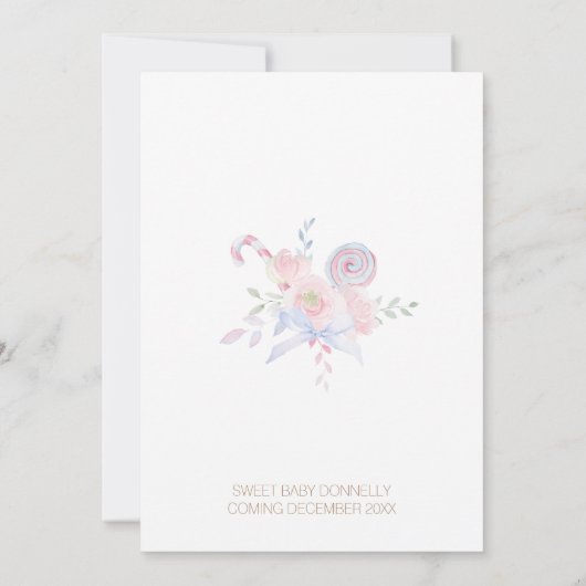 Pastel Winter Wonderland Neutral Baby Dusche Einladung (Rückseite)