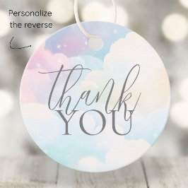 Pastel Wir sind auf Cloud Nine Baby Shower Danke Geschenkanhänger