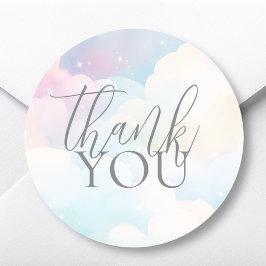 Pastel Wir sind auf Cloud Nine Baby Shower Danke Runder Aufkleber