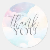 Pastel Wir sind auf Cloud Nine Baby Shower Danke Runder Aufkleber (Vorderseite)
