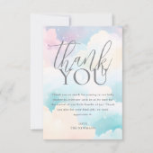 Pastel Wir sind auf Cloud Nine Baby Shower Dankeskarte (Vorderseite)