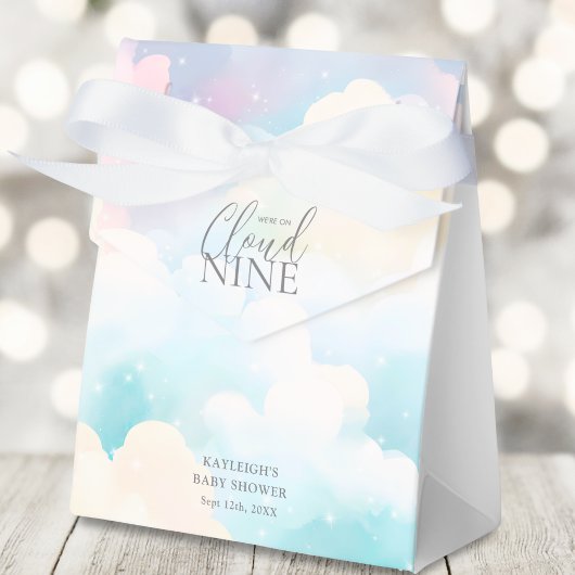 Pastel Wir sind auf Cloud Nine Baby Shower Geschenkschachtel