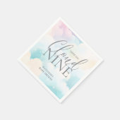 Pastel Wir sind auf Cloud Nine Baby Shower Serviette (Ecke)