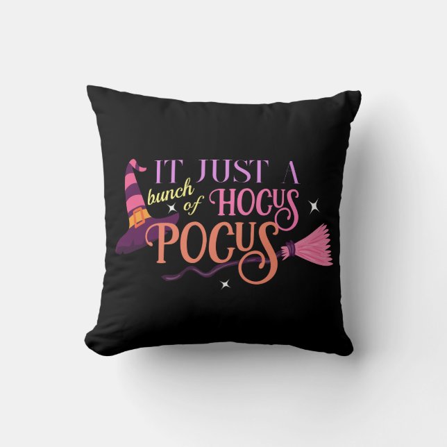 Pastel Witch Hocus Pocus Halloween-Hut-Broomstick Kissen (Vorderseite)