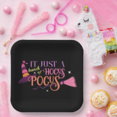 Pastel Witch Hocus Pocus Halloween-Hut-Broomstick Pappteller (Party)