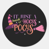 Pastel Witch Hocus Pocus Halloween-Hut-Broomstick Runder Aufkleber (Vorderseite)
