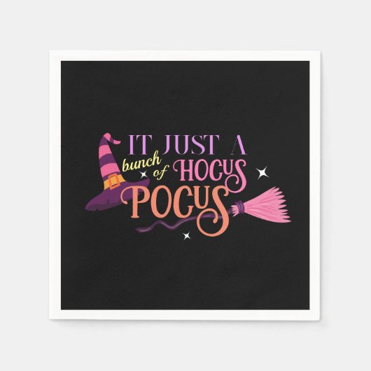 Pastel Witch Hocus Pocus Halloween-Hut-Broomstick Serviette (Vorderseite)