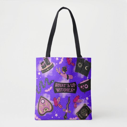 Pastel Witch Tote Bag - Kawaii Witchcore Halloween Tasche (Vorderseite)