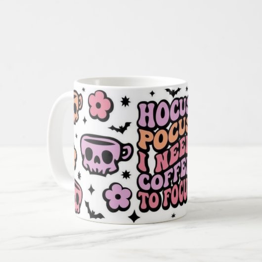 Pastel Witchy Coffee Pun Mug Kaffeetasse (Vorderseite Links)