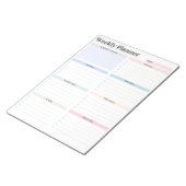 Pastel-Wochenplaner & To-Do-Liste Notepad Notizblock (angewinkelt)