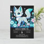 Pastel Wolf Digital Geburtstag Einladung (Stehend Vorderseite)