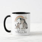 Pastel Wolf Mom and Pup First Mother’s Day Rainbow Tasse (Links)