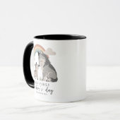 Pastel Wolf Mom and Pup First Mother’s Day Rainbow Tasse (Vorderseite Links)