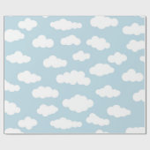 Pastel Wolken Ästhetik Baby Blau und Weiß Geschenkpapier (Flach)