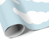 Pastel Wolken Ästhetik Baby Blau und Weiß Geschenkpapier (Rolleneckpunkt)