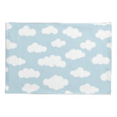 Pastel Wolken Ästhetik Baby Blau und Weiß Kissenbezug (Rückseite-Links)