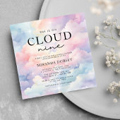 Pastel Wolken Sie ist auf Cloud Nine Brautparty Einladung