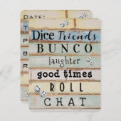 Pastel Wood Bunco Party Einladung (Vorne/Hinten)