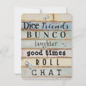 Pastel Wood Bunco Party Einladung (Vorderseite)