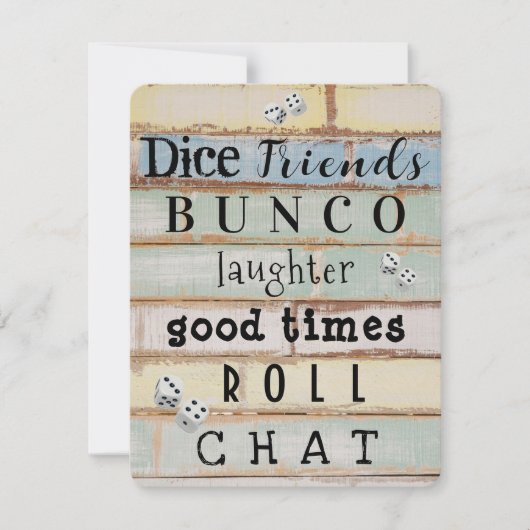 Pastel Wood Bunco Party Einladung (Vorderseite)
