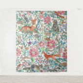 Pastel Woodland Animal Dexfox Rabbit Large  Wandteppich (Vorderseite)