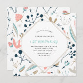 Pastel Woodland | Einladung zum Geburtstag (Vorne/Hinten)