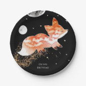 Pastel Woodland Fox Geburtstag Pappteller (Vorderseite)