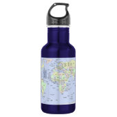 Pastel World Map With Country Names – Personalized Edelstahlflasche (Vorderseite)