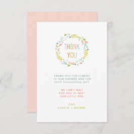 Pastel Wreath Babydusche vielen Dank Dankeskarte