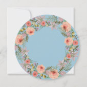 Pastel Wreath wird meine Bridesmaid sein | Blau Einladung (Rückseite)