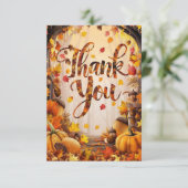 Pastel wünscht Herbst Dankeskarte (Stehend Vorderseite)