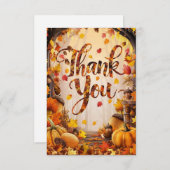 Pastel wünscht Herbst Dankeskarte (Vorne/Hinten)