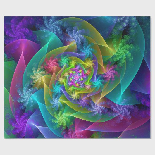 Pastel Xenomorph Swirl Wrapping Paper Geschenkpapier (Flach)