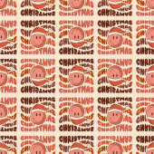 Pastel Xmas Groovy Retro Smiling Emoticons 70th Duschvorhang