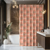 Pastel Xmas Groovy Retro Smiling Emoticons 70th Duschvorhang