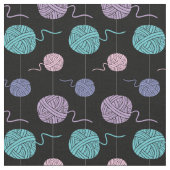 Pastel Yarn Ball String Pattern Black Stoff (Nahaufnahme)