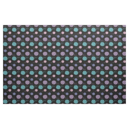 Pastel Yarn Ball String Pattern Black Stoff (Fat Quarter (45,7 x 55,9 cm))