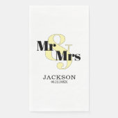Pastel Yellow and Black Mr & Mrs. Wedding Serviette (Vorderseite)
