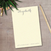 Pastel Yellow and Gray Stationery Suite für Frauen Post-it Klebezettel