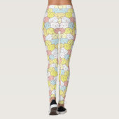 PASTEL YELLOW BLUE PINK NIEDLICHE ILLUSTRIERTE KAT LEGGINGS (Rückseite)