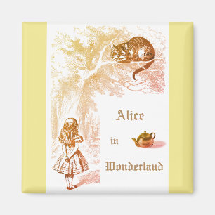 Pastel Yellow Cheshire Cat Alice im Wunderland Magnet