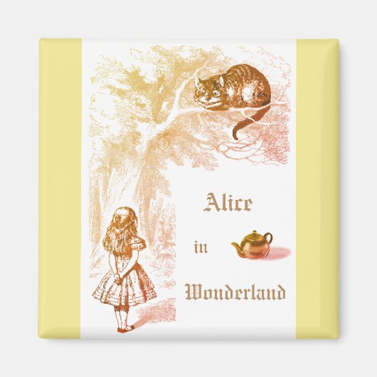 Pastel Yellow Cheshire Cat Alice im Wunderland Magnet (Vorne)