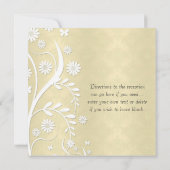 Pastel Yellow Floral Damask Hochzeitlicher Empfang Einladung (Rückseite)
