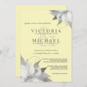 Pastel Yellow Floral Wedding Einladungen (Vorne/Hinten)
