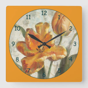Pastel Yellow Flower Quadratische Wanduhr