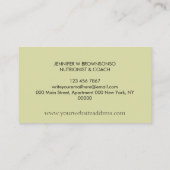 Pastel Yellow Food Fruit Dietician Nutritionist Visitenkarte (Rückseite)