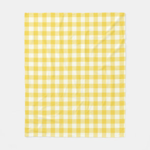 Pastel Yellow Gingham Buffalo Karo Kariertes Muste Fleecedecke