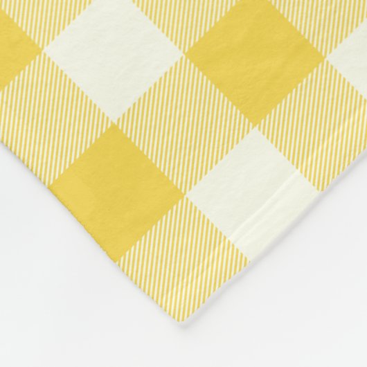Pastel Yellow Gingham Buffalo Karo Kariertes Muste Fleecedecke (Ecke)